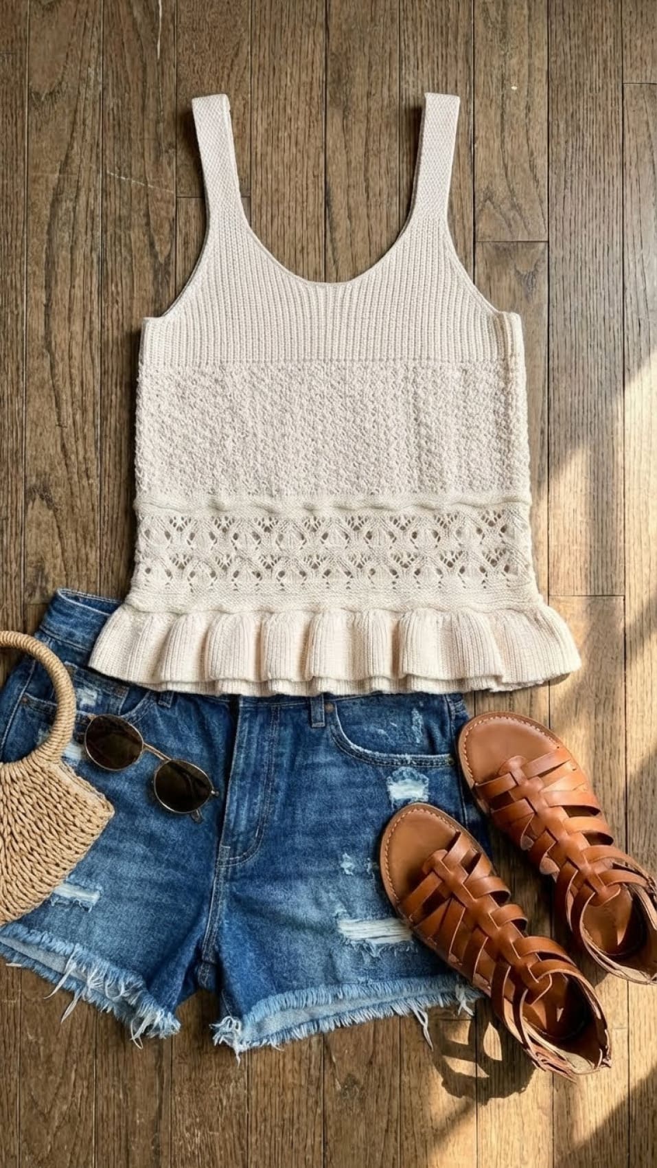 Day Dancing Ruffle Knit Tank Top