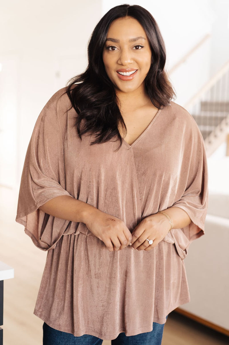 Dazzlingly Draped V Neck Blouse