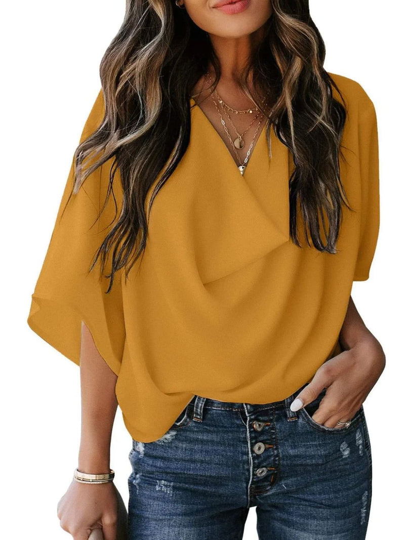 Desk to Dinner Draped Blouse - Pre-Order