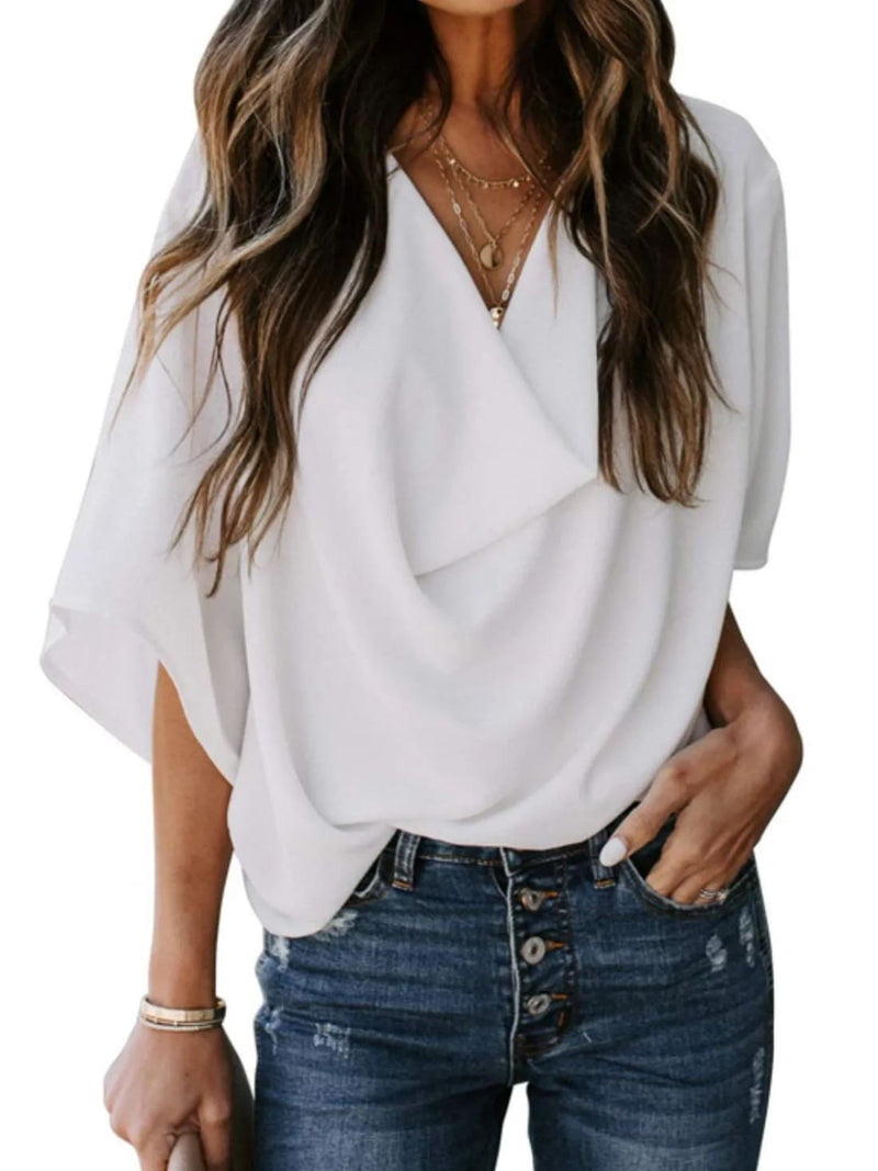Desk to Dinner Draped Blouse - Pre-Order