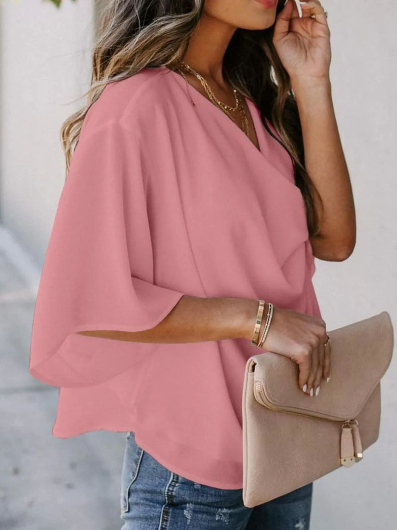 Desk to Dinner Draped Blouse - Pre-Order