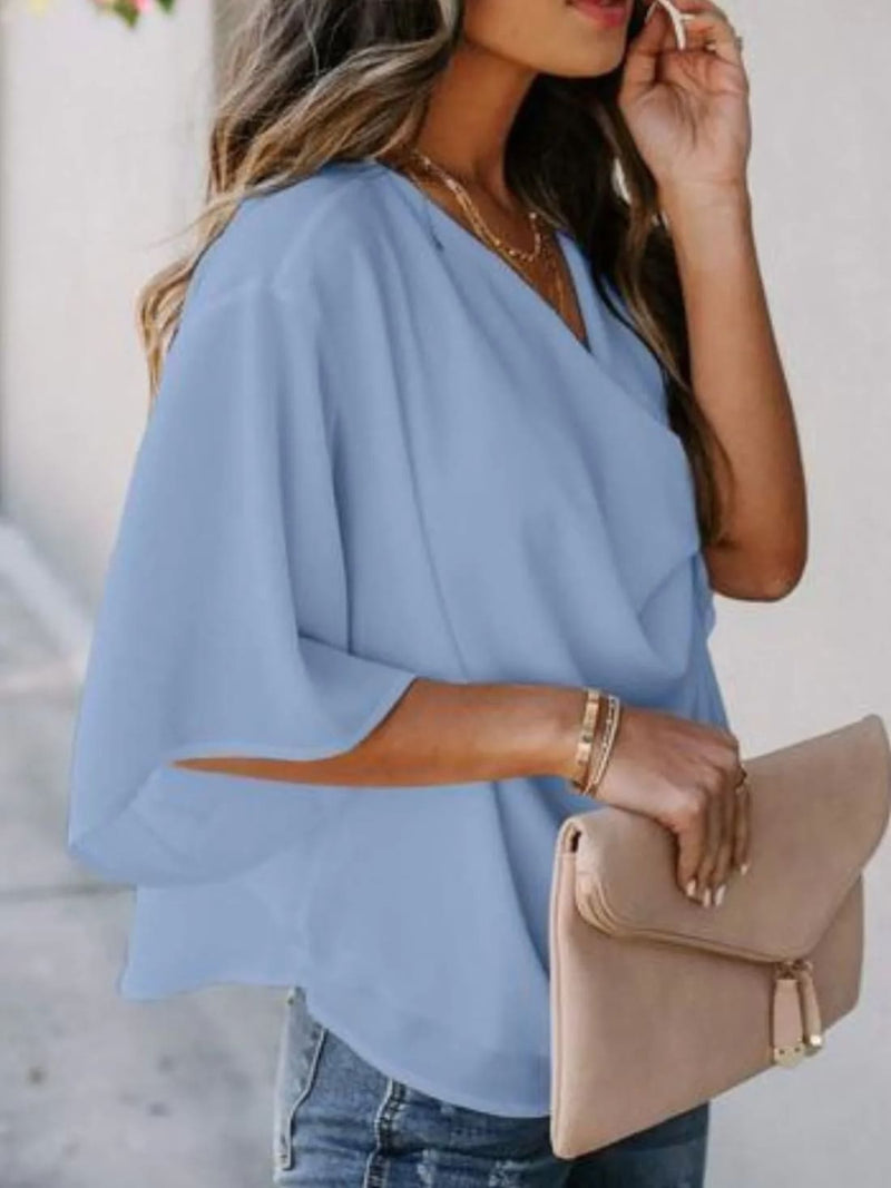 Desk to Dinner Draped Blouse - Pre-Order