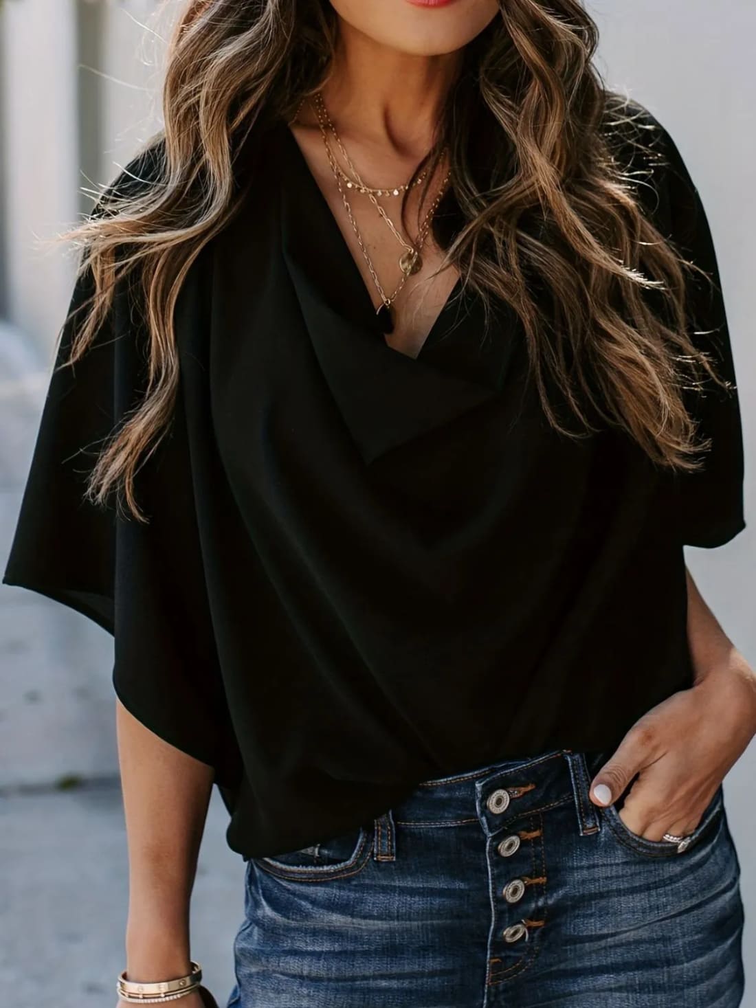 Desk to Dinner Draped Blouse - Pre-Order