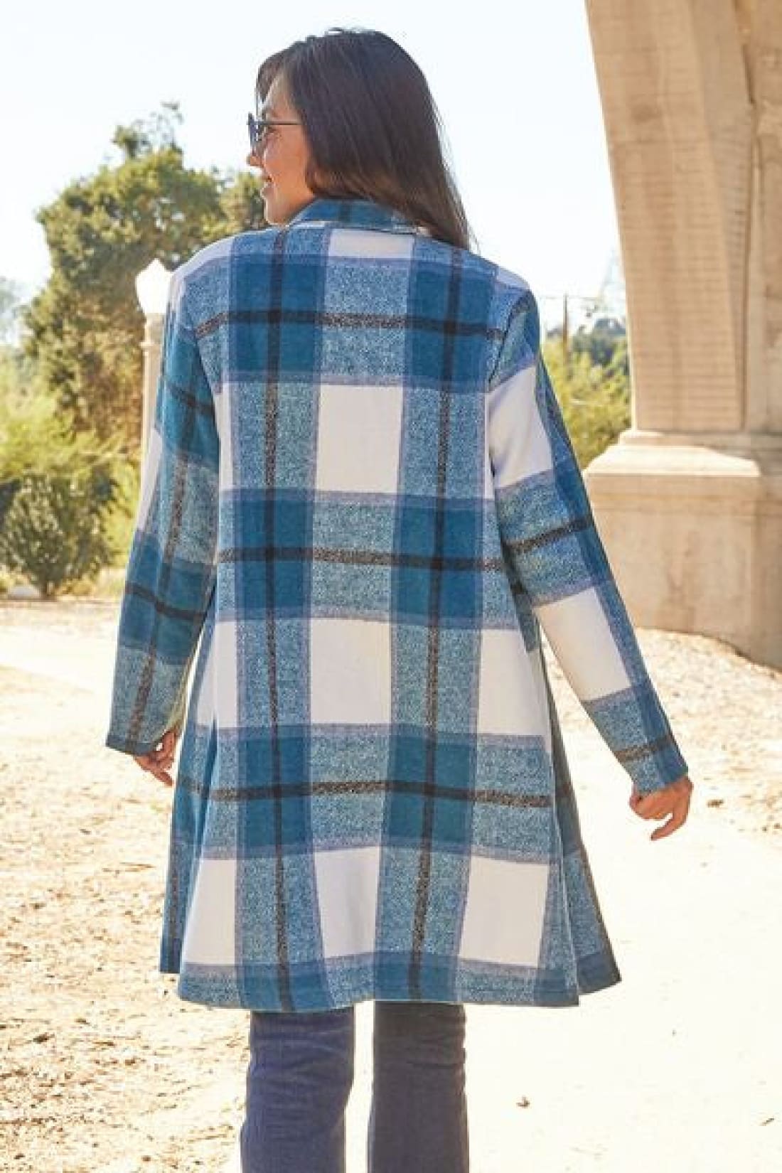 Plaid Button Up Lapel Collar Coat | Jackets & Coats