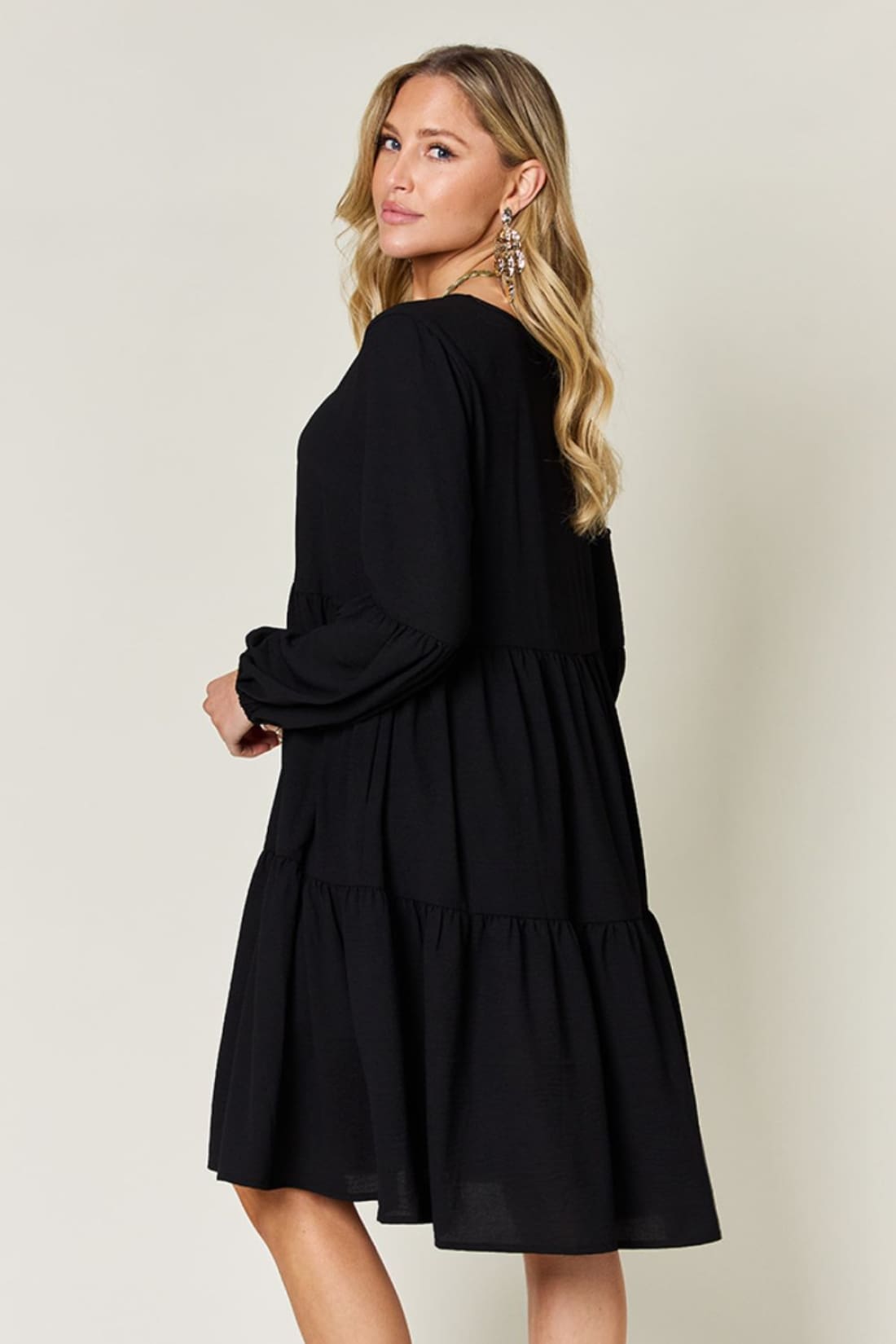 Balloon Sleeve Tiered Dress with Pockets | Women’s Mini Dresses