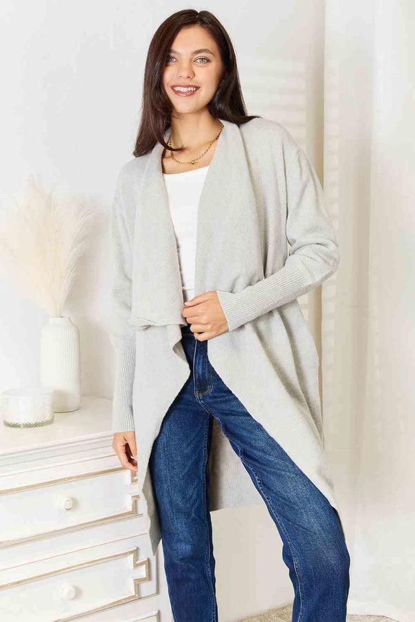 Double Take Open Front Duster Cardigan with Pockets | Sweaters & Cardigans