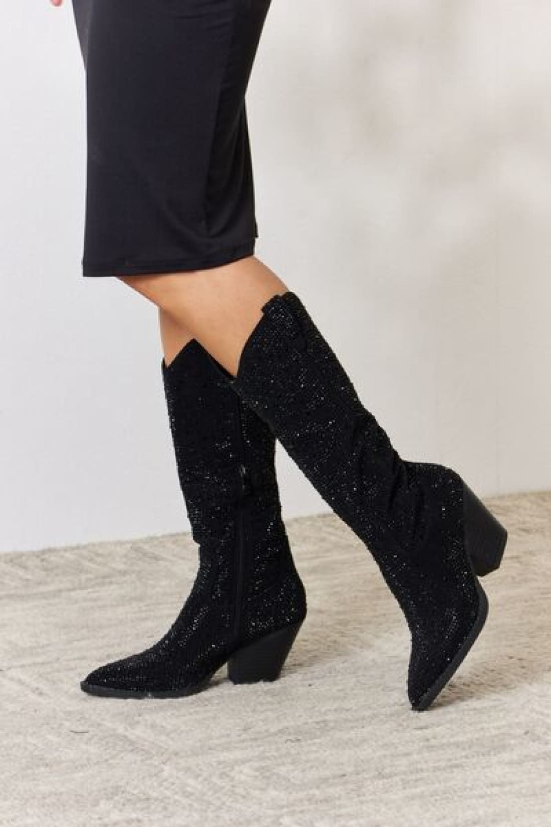 Dress Up Time Rhinestone Knee High Cowboy Boots | boots