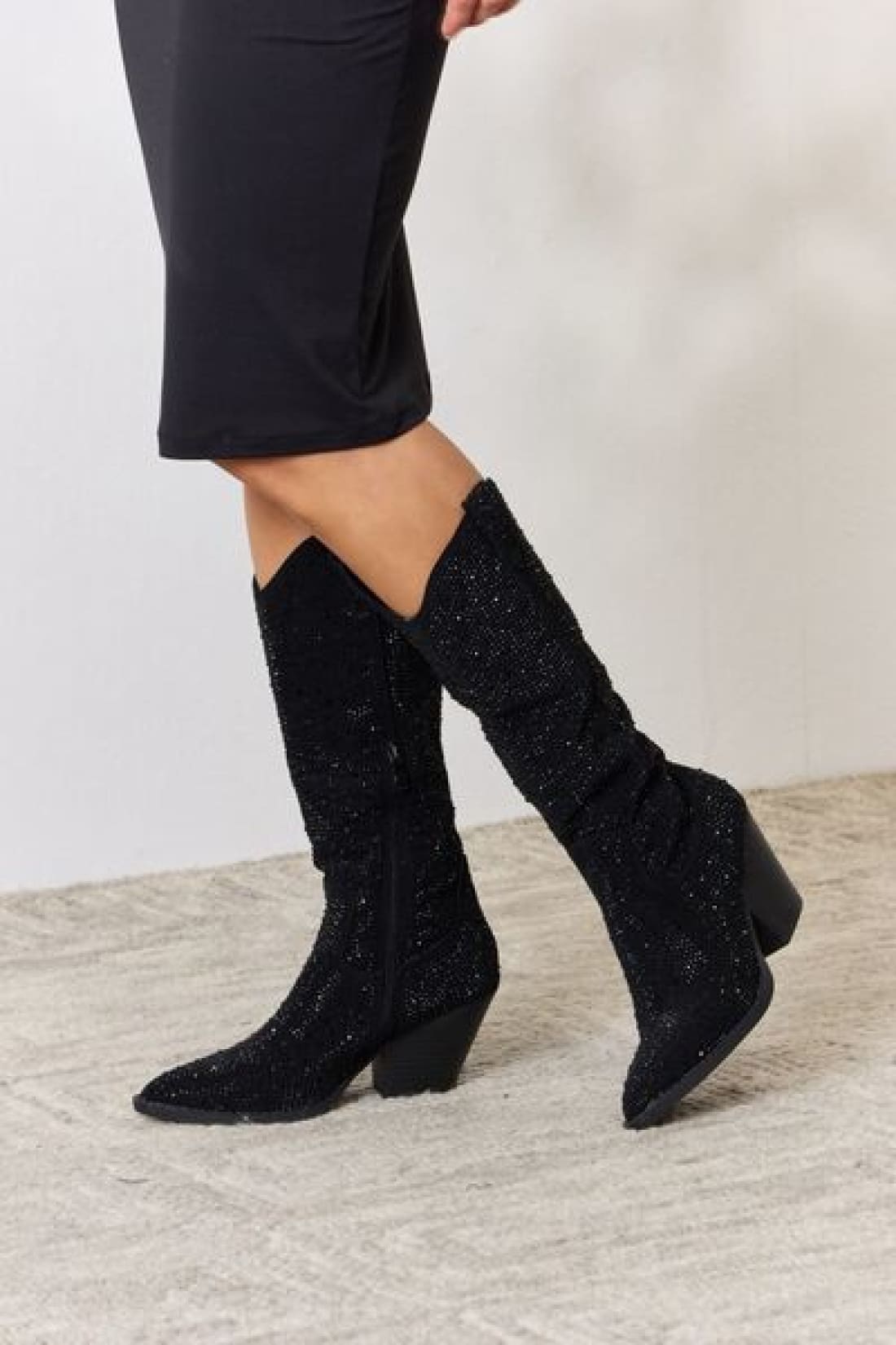 Dress Up Time Rhinestone Knee High Cowboy Boots | boots