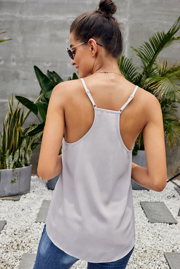 Embroidered Racerback V-Neck Tank Top - Several Colors | Tank Tops
