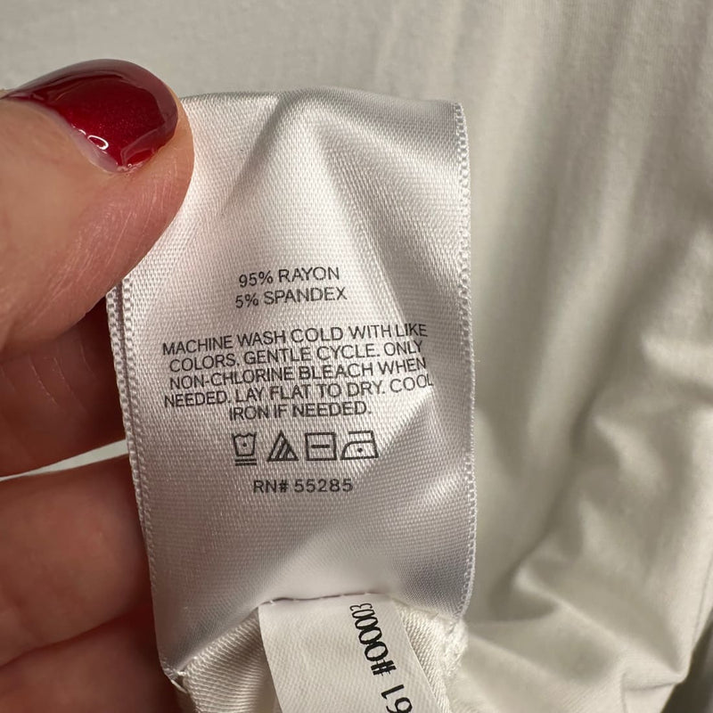 Express High Neck Long Sleeve Slightly Cropped Top Off White L Pre Owned