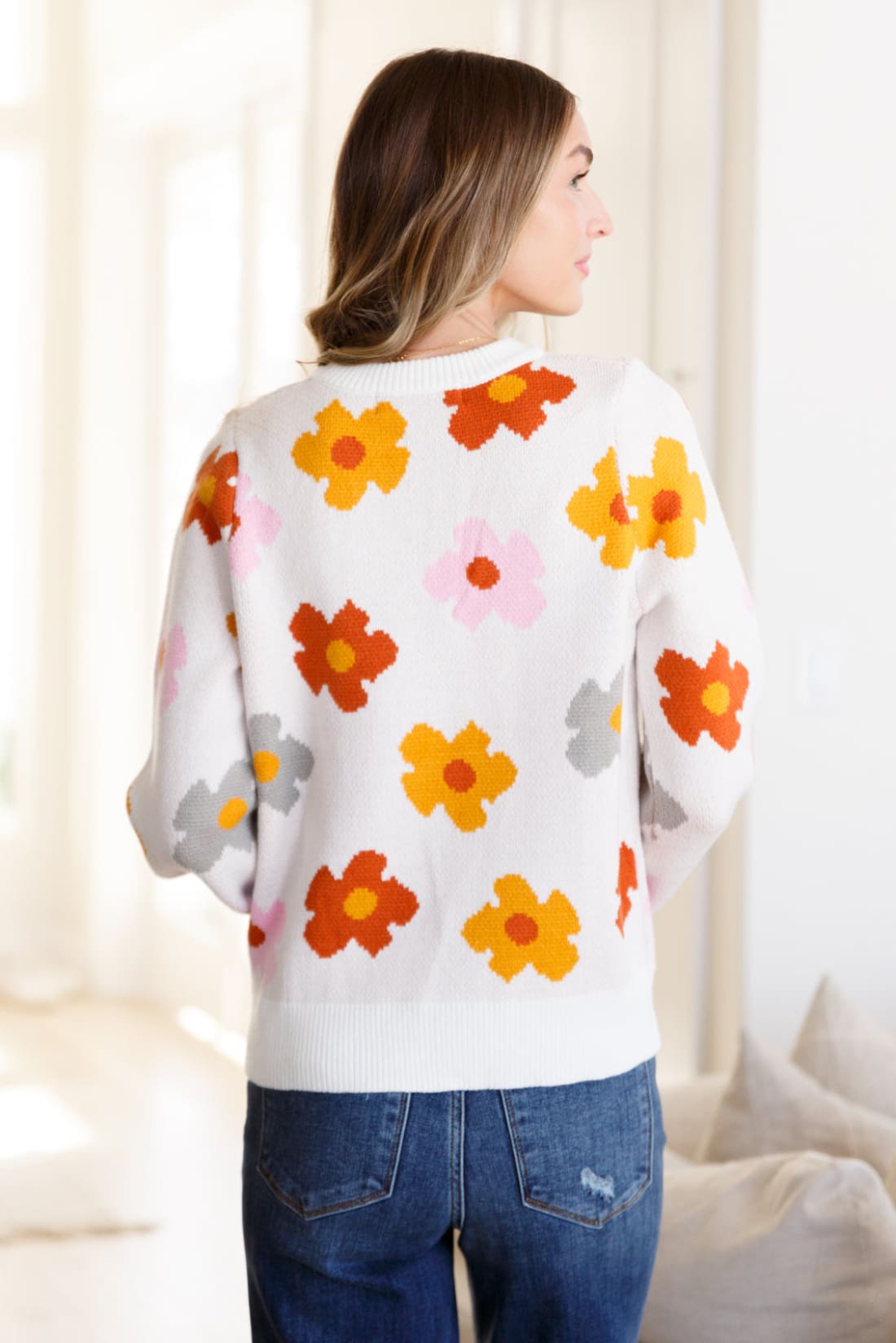 Falling Flowers Floral Sweater | Sweaters & Cardigans