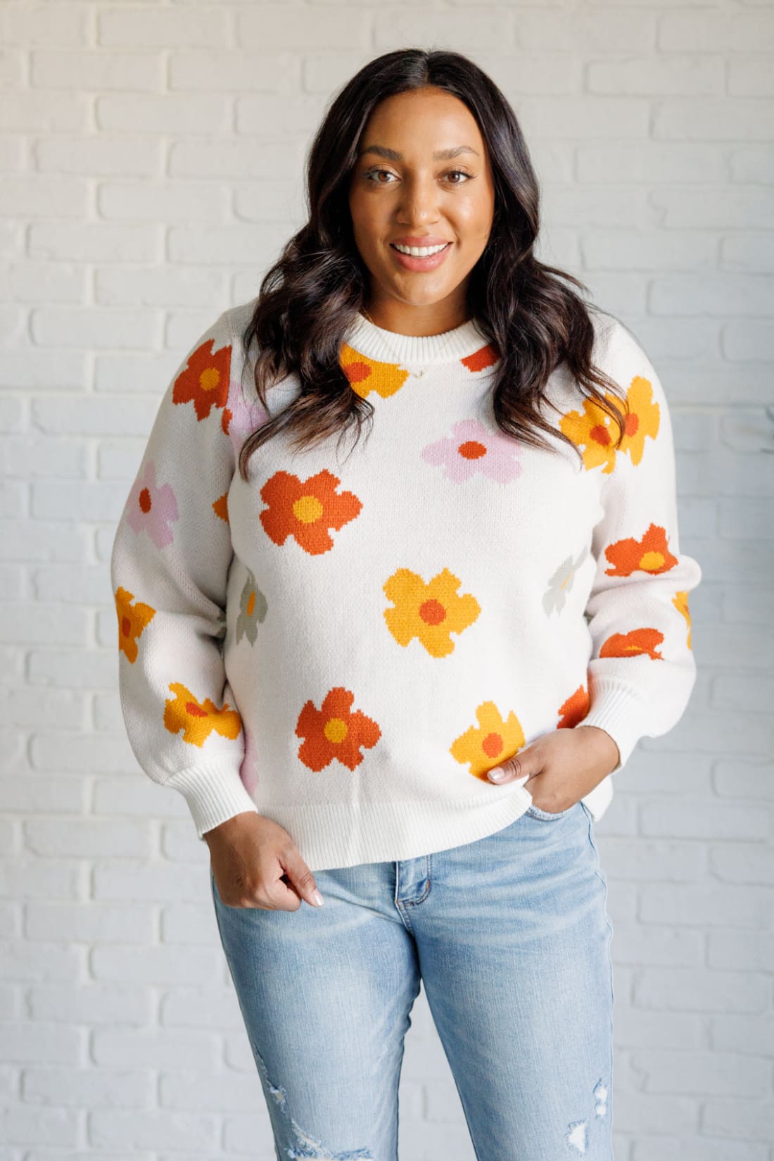 Falling Flowers Floral Sweater | Sweaters & Cardigans