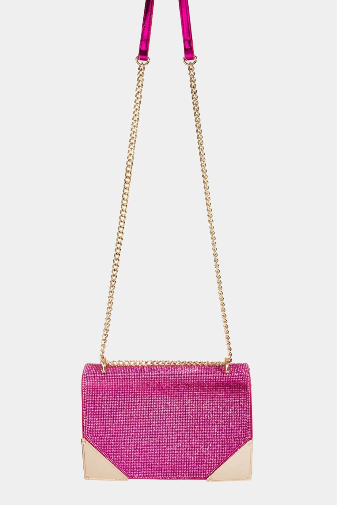 Rhinestone Studded Chain Strap Crossbody Bag | handbag