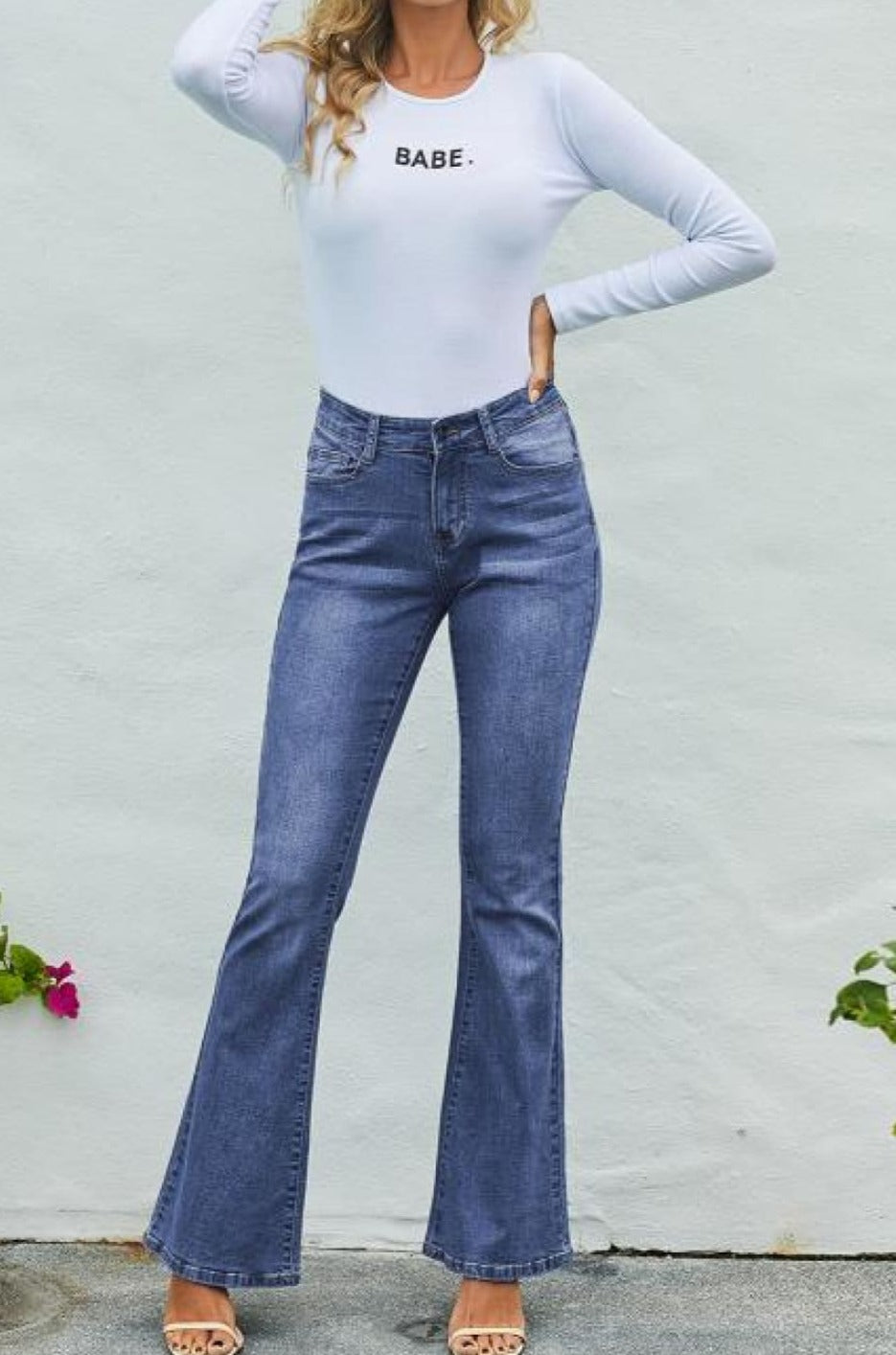 Fashion Boutique Light Blue Wash Vintage Flared Leg Jeans