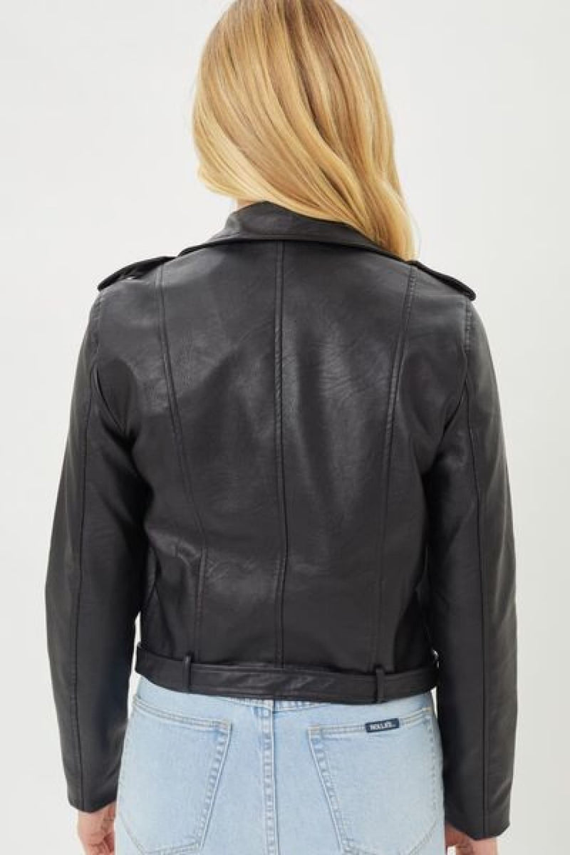 Faux Leather Moto Biker Jacket | Coats & Jackets