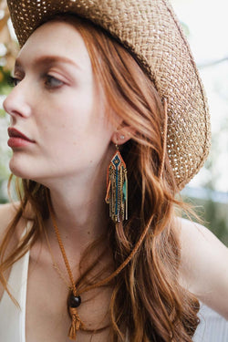 Feather & Beads Boho Earrings | Jewelry