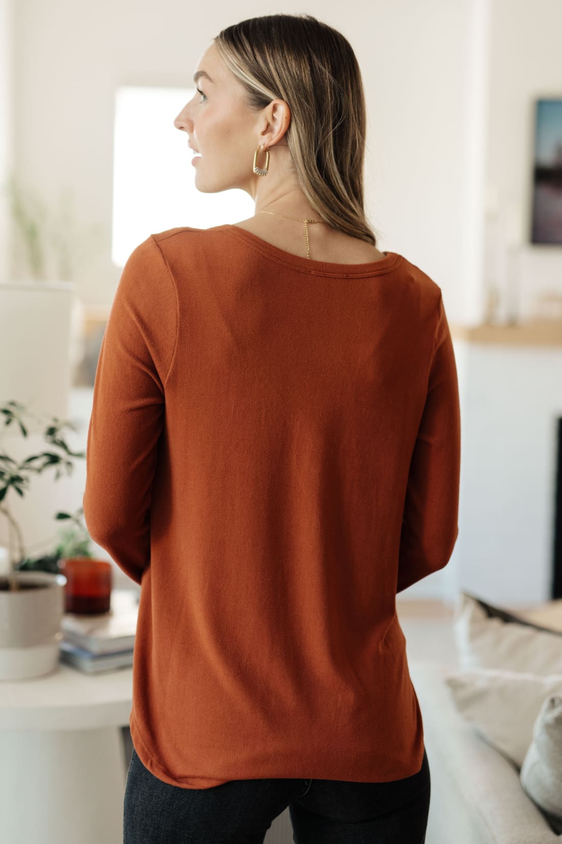 Feeling Better Scoop Neck Top | Long Sleeve Tops