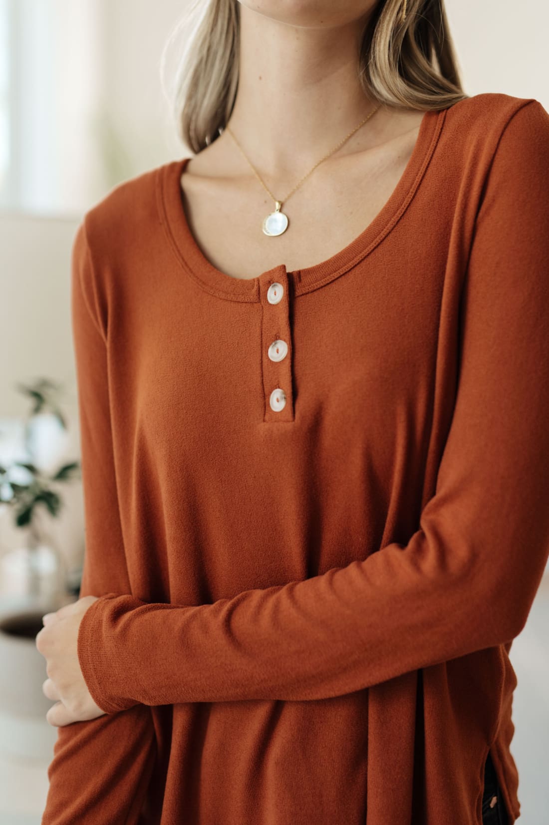 Feeling Better Scoop Neck Top | Long Sleeve Tops