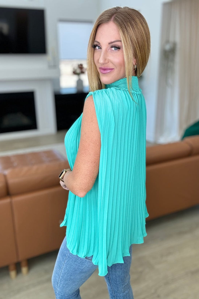 Feeling Fancy Pleated Halter Top