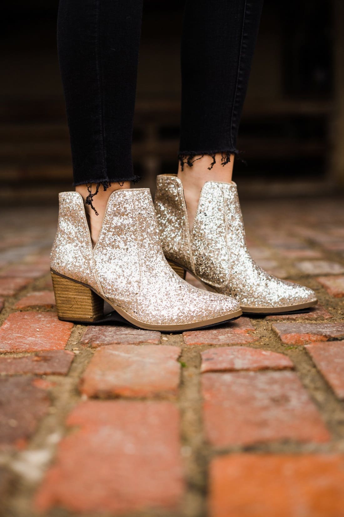 Gold Glitter Booties | boots