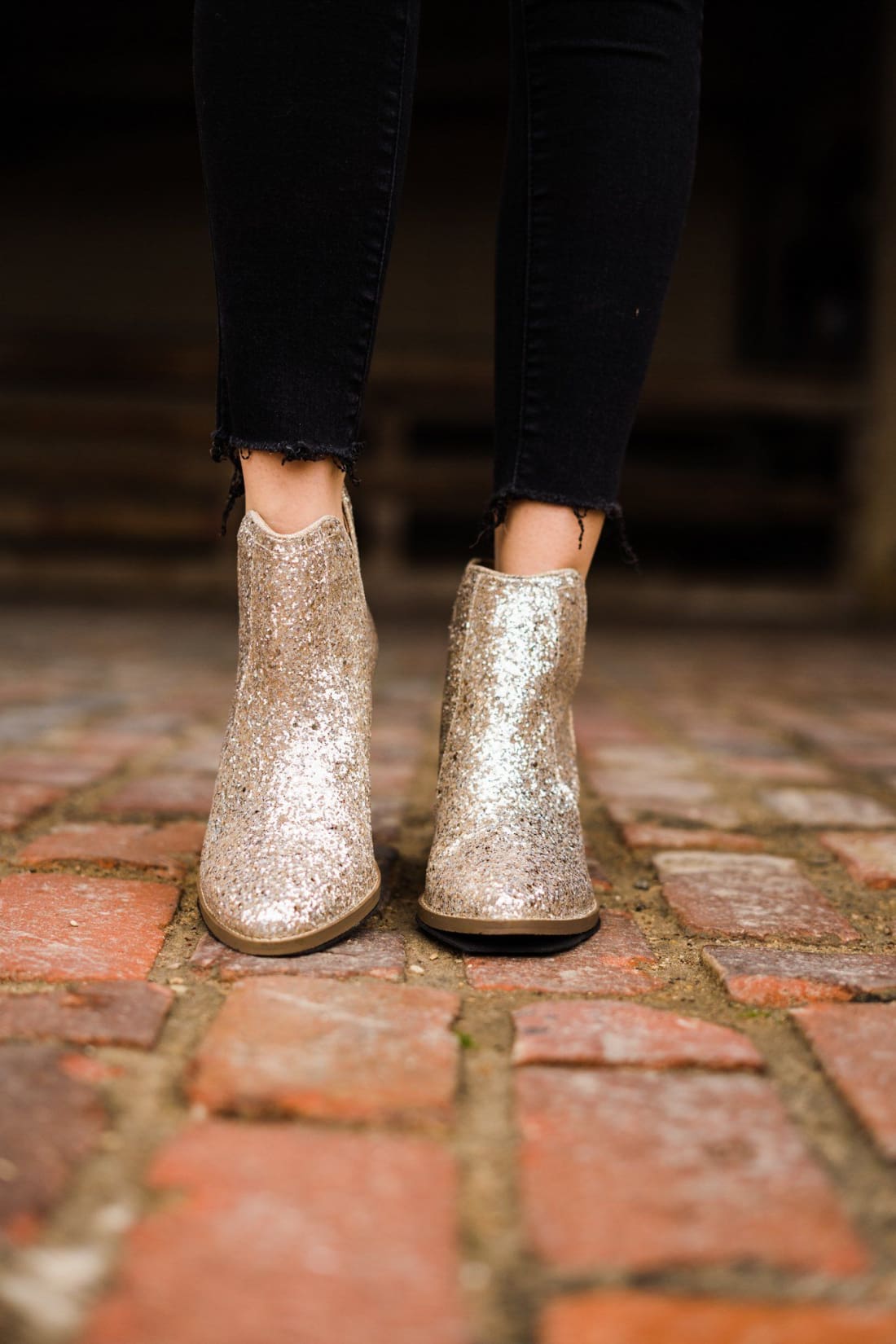 Gold Glitter Booties | boots