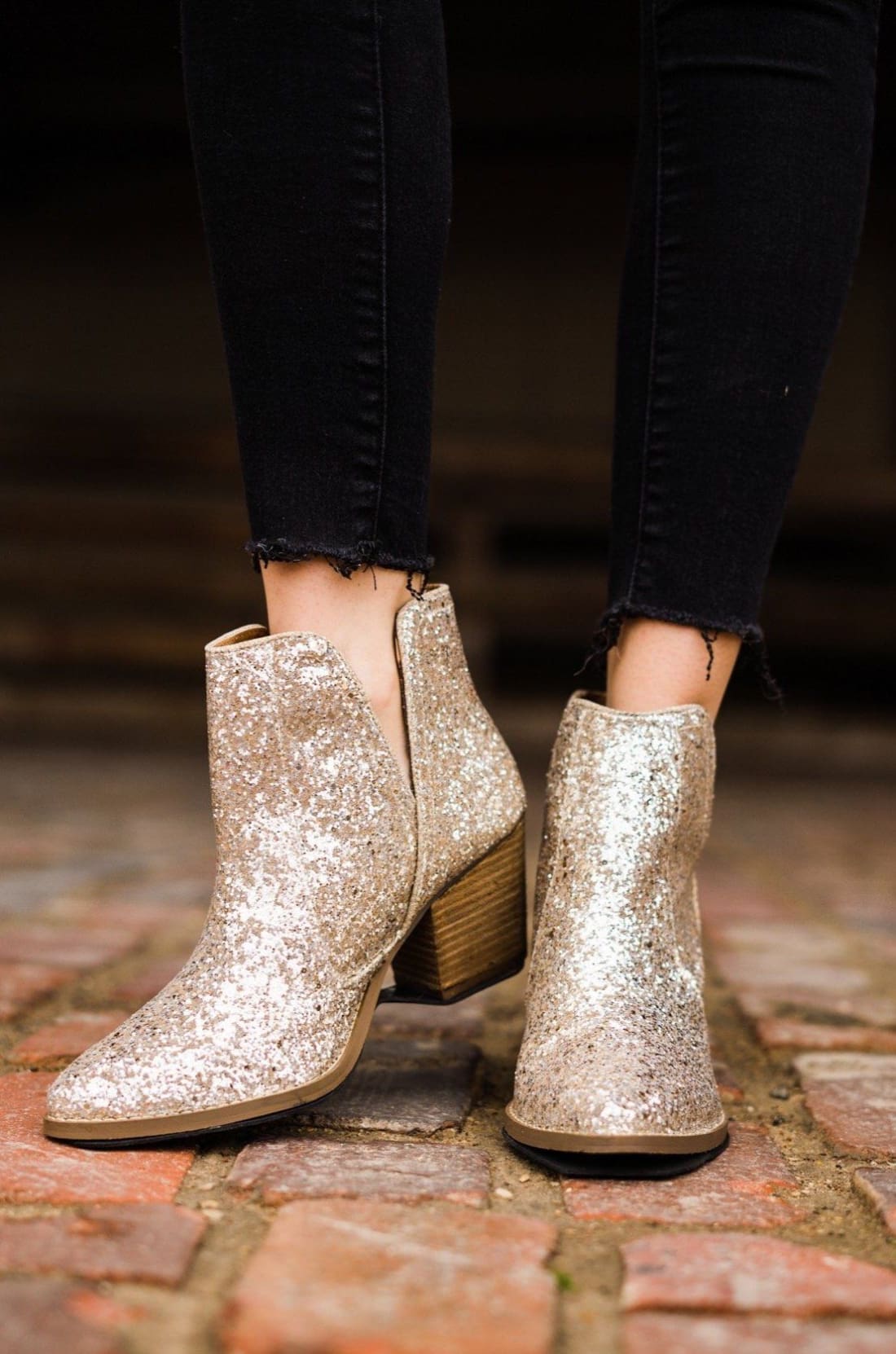 Gold Glitter Booties