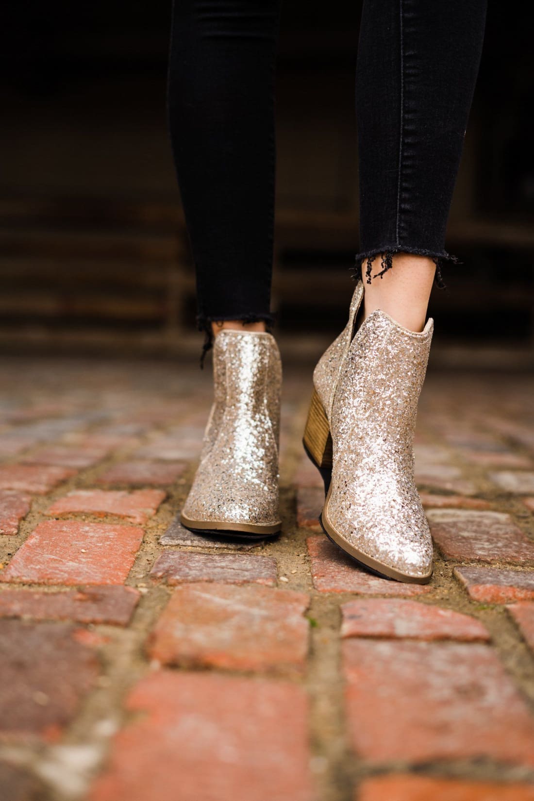 Gold Glitter Booties | boots