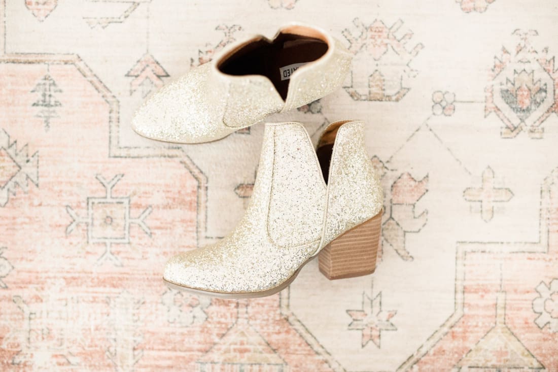 Gold Glitter Booties | boots