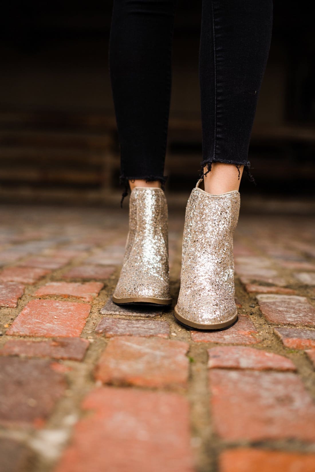 Gold Glitter Booties | boots