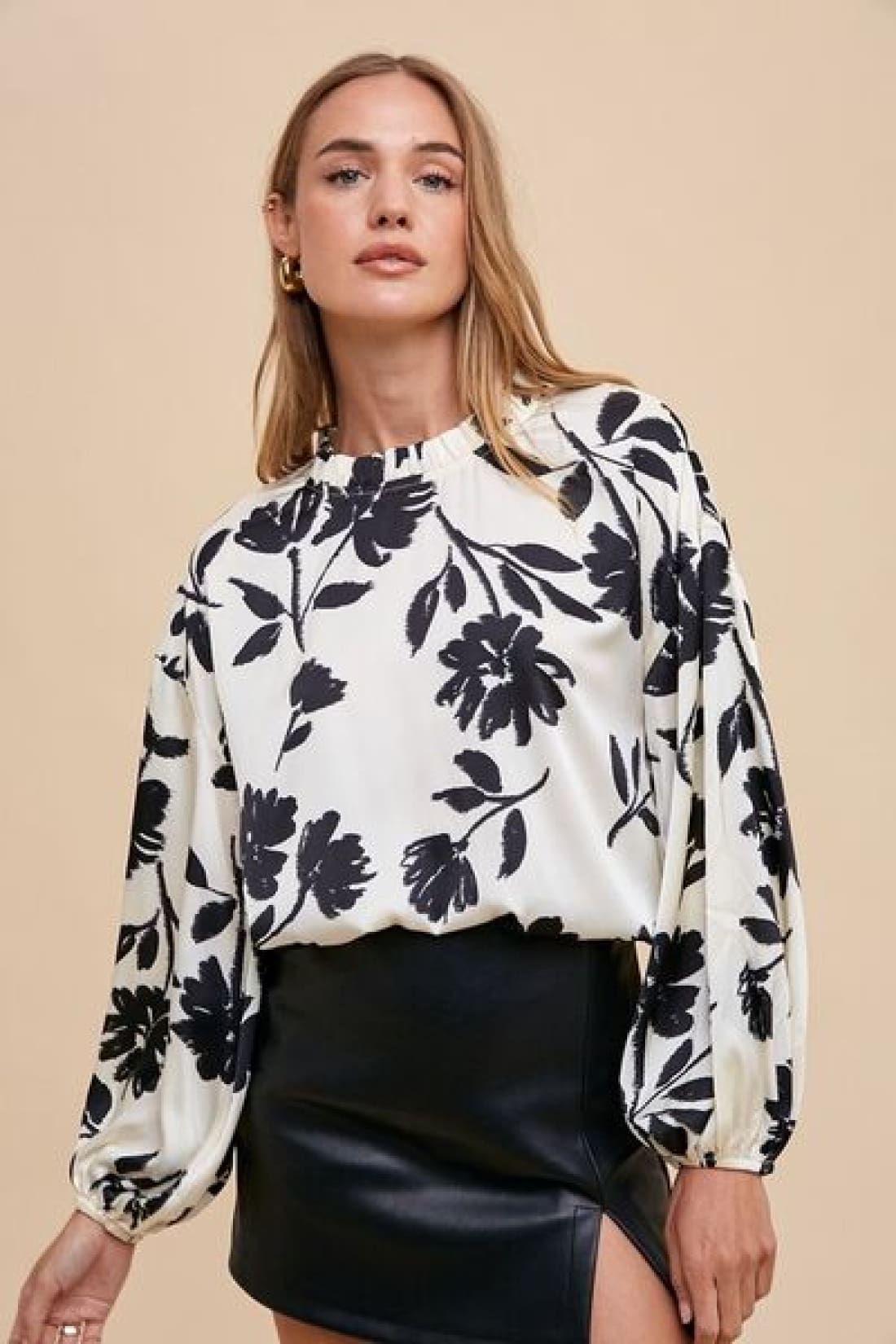 Floral + Frills Balloon Sleeve Blouse