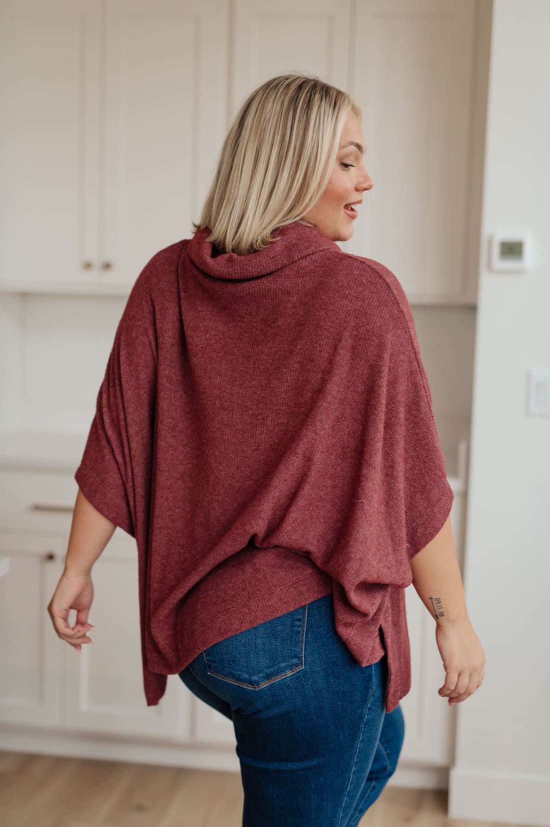 Cowl Neck Turtleneck Poncho | poncho