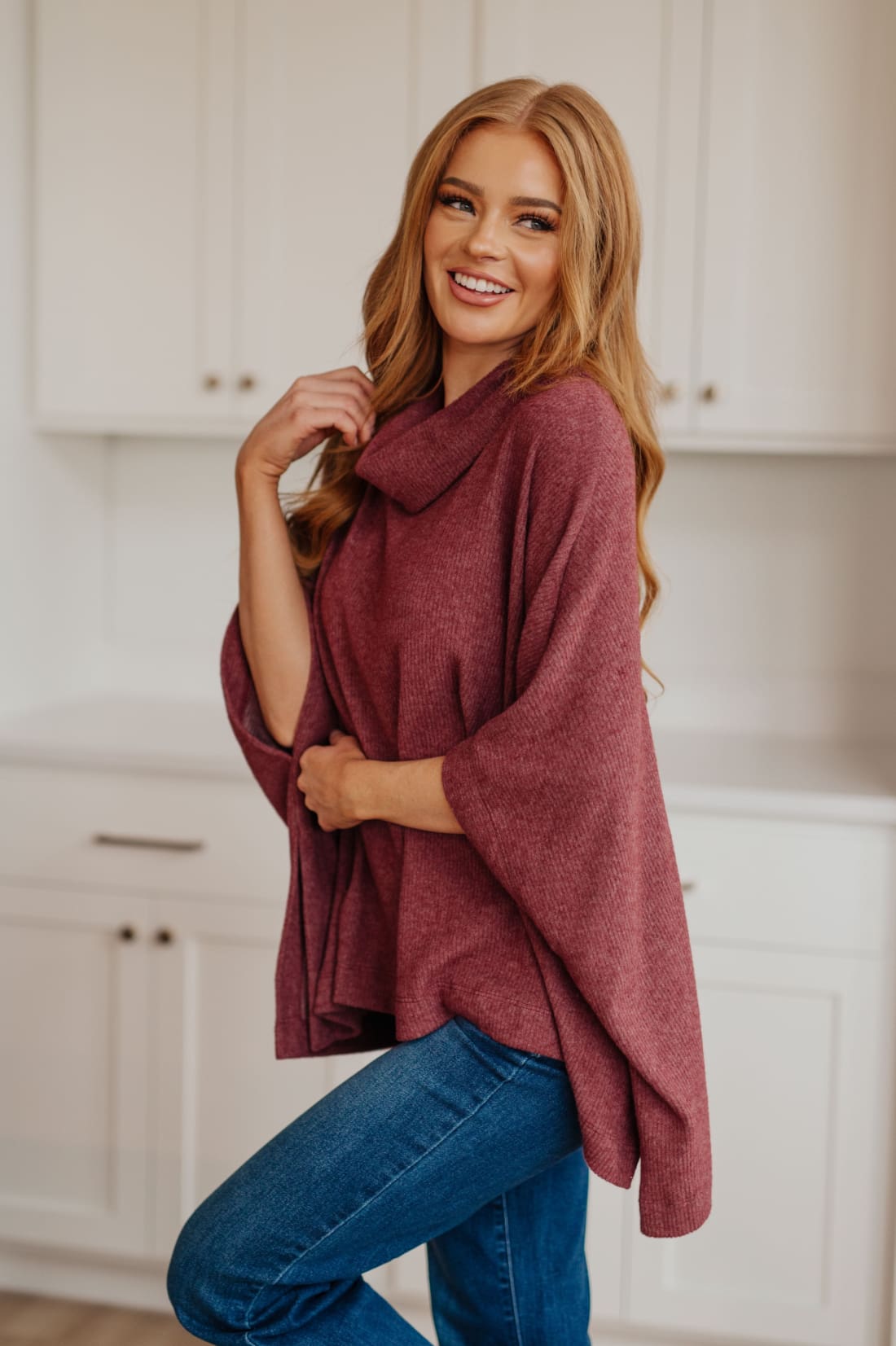 Cowl Neck Turtleneck Poncho | poncho