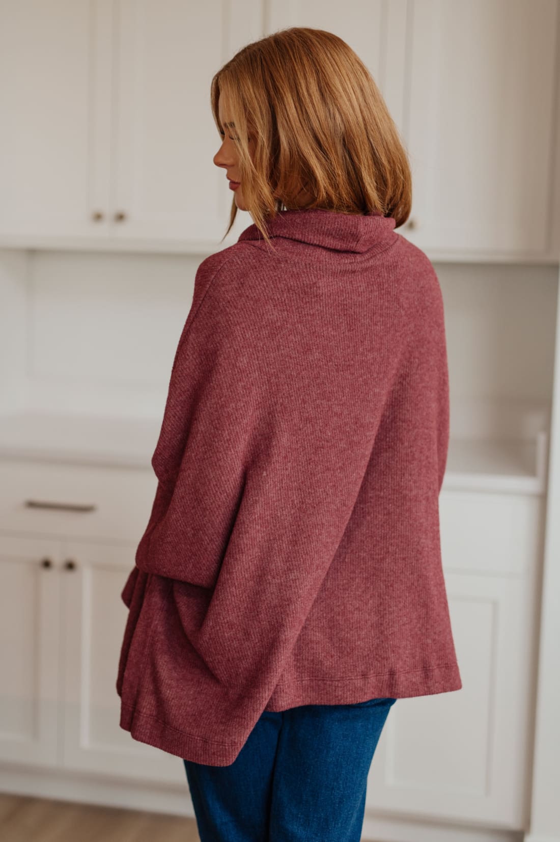 Cowl Neck Turtleneck Poncho | poncho