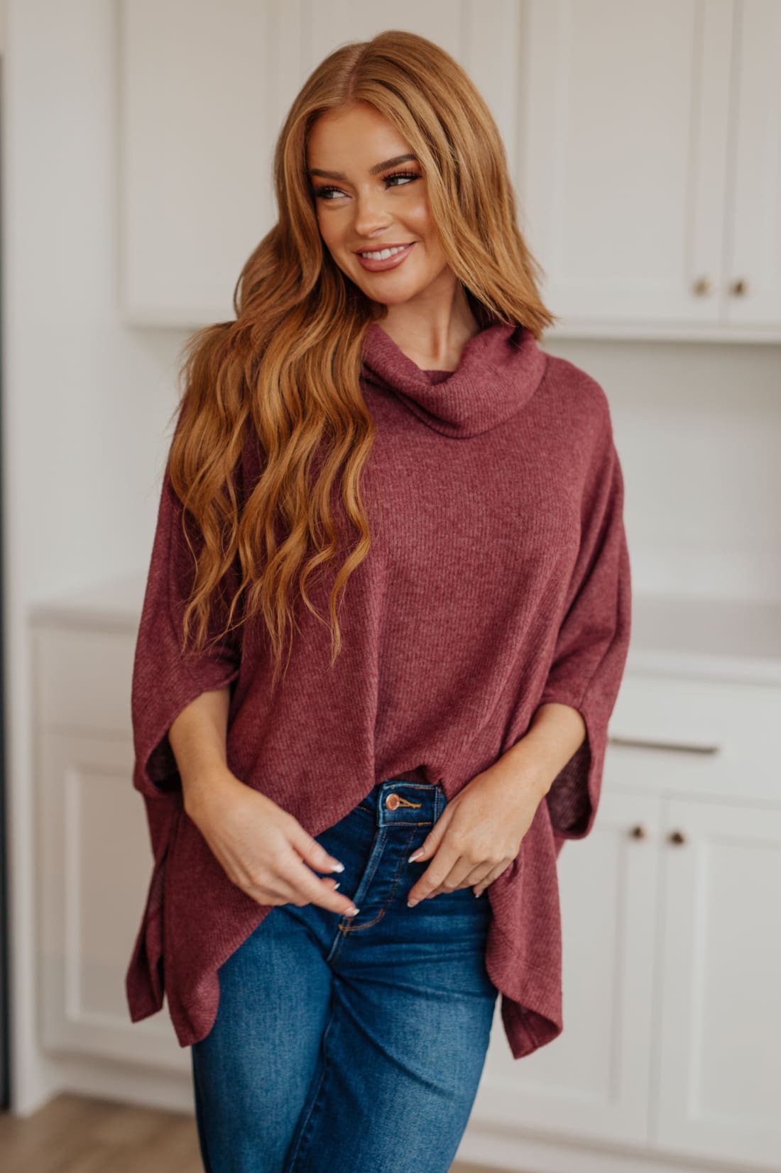 Cowl Neck Turtleneck Poncho | poncho