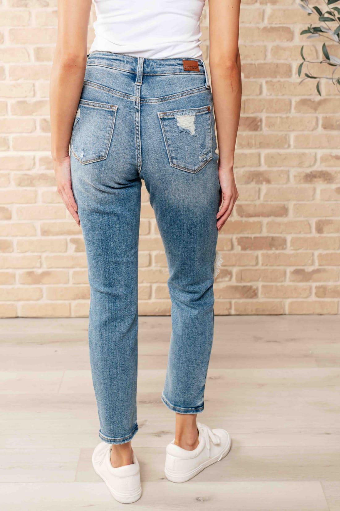 Frankie High Waist Distressed Boyfriend Jeans | Womens jeans