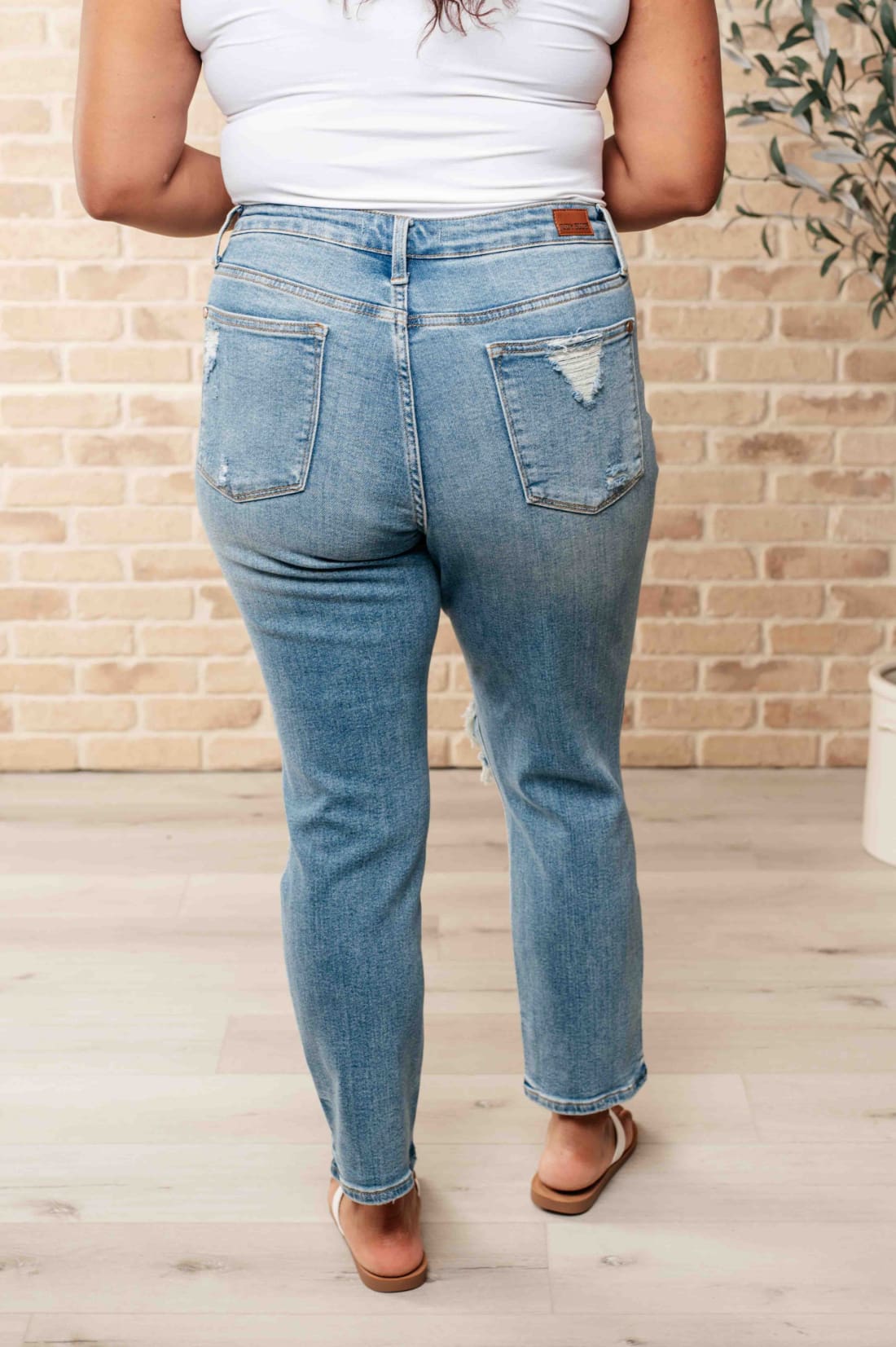 Frankie High Waist Distressed Boyfriend Jeans | Womens jeans