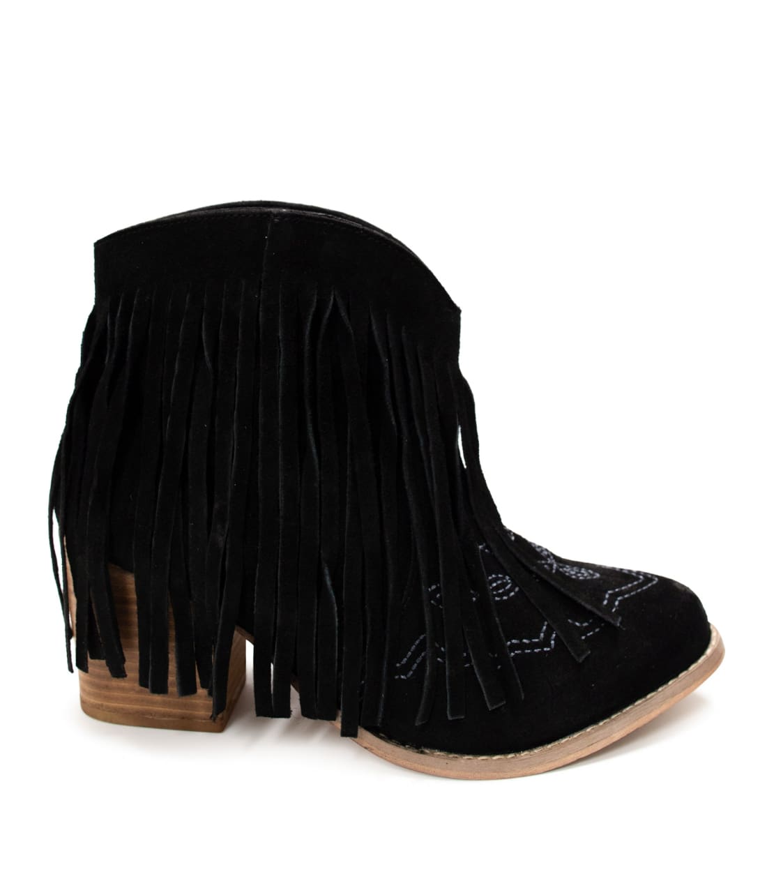 Fringe Bootie in Black Suede | boots