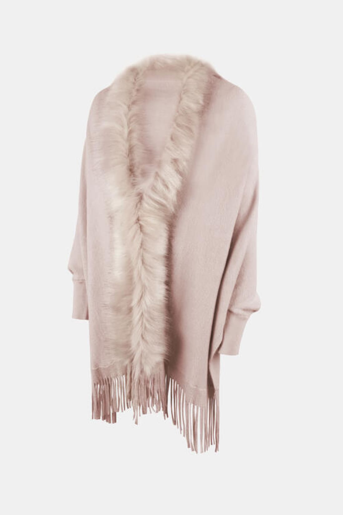 Fringe Open Front Long Sleeve Poncho | Ponchos