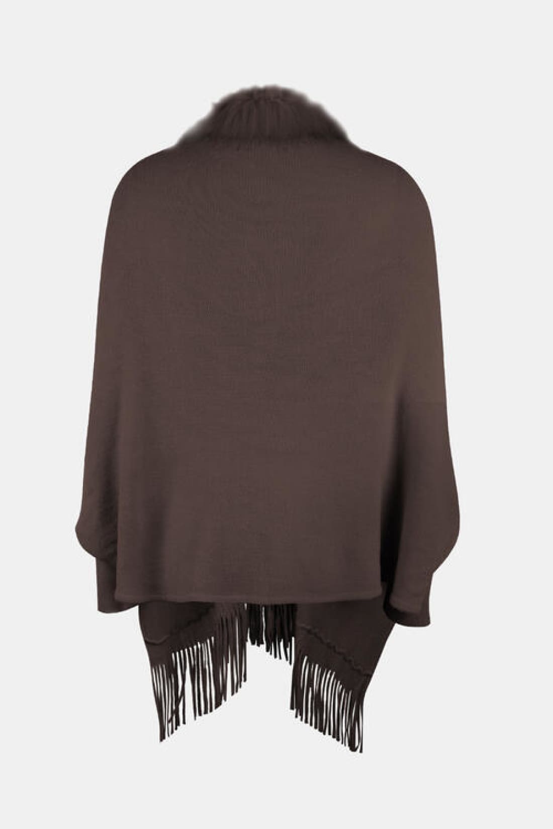 Fringe Open Front Long Sleeve Poncho | Ponchos