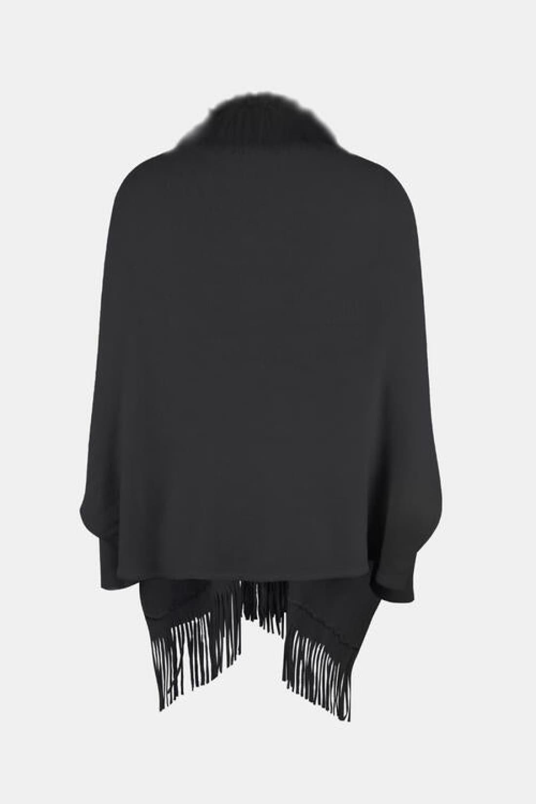 Fringe Open Front Long Sleeve Poncho | Ponchos