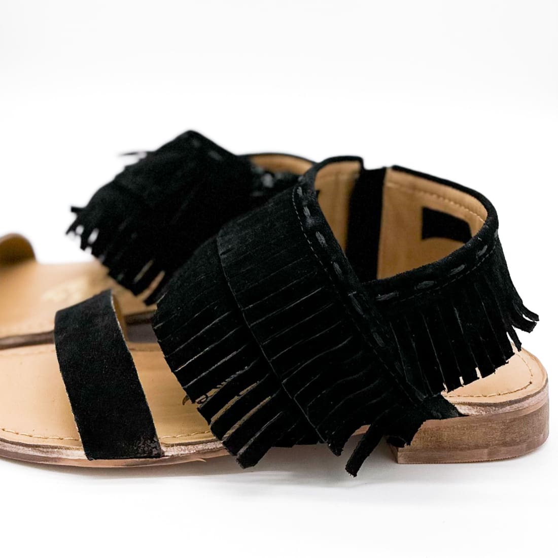 Fringe Star Sandal in Black | Sandals