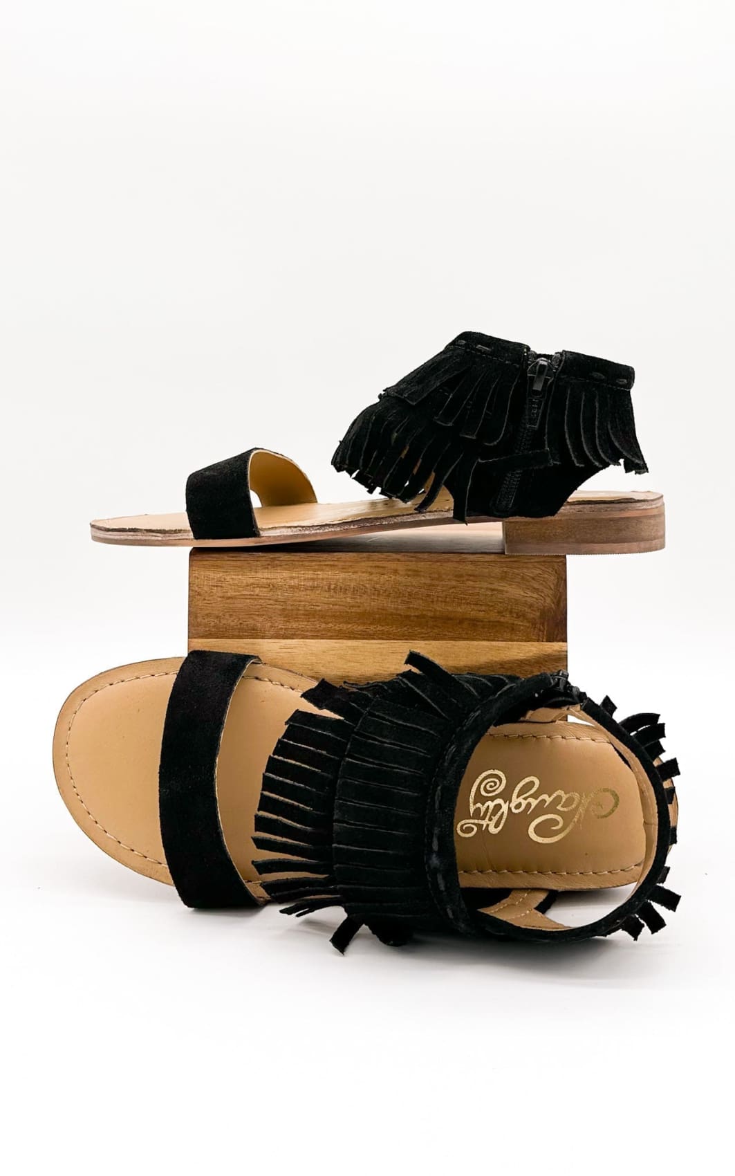 Fringe Star Sandal in Black | Sandals