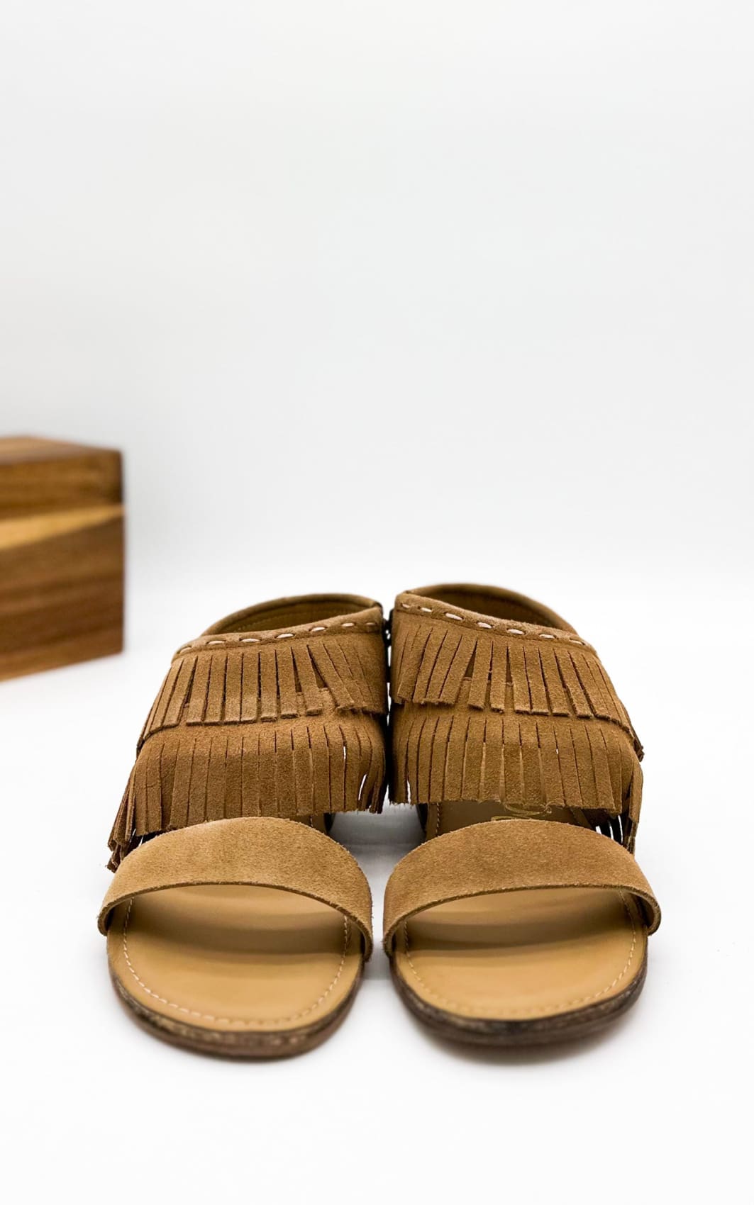 Fringe Star Sandal in Tan | sandals