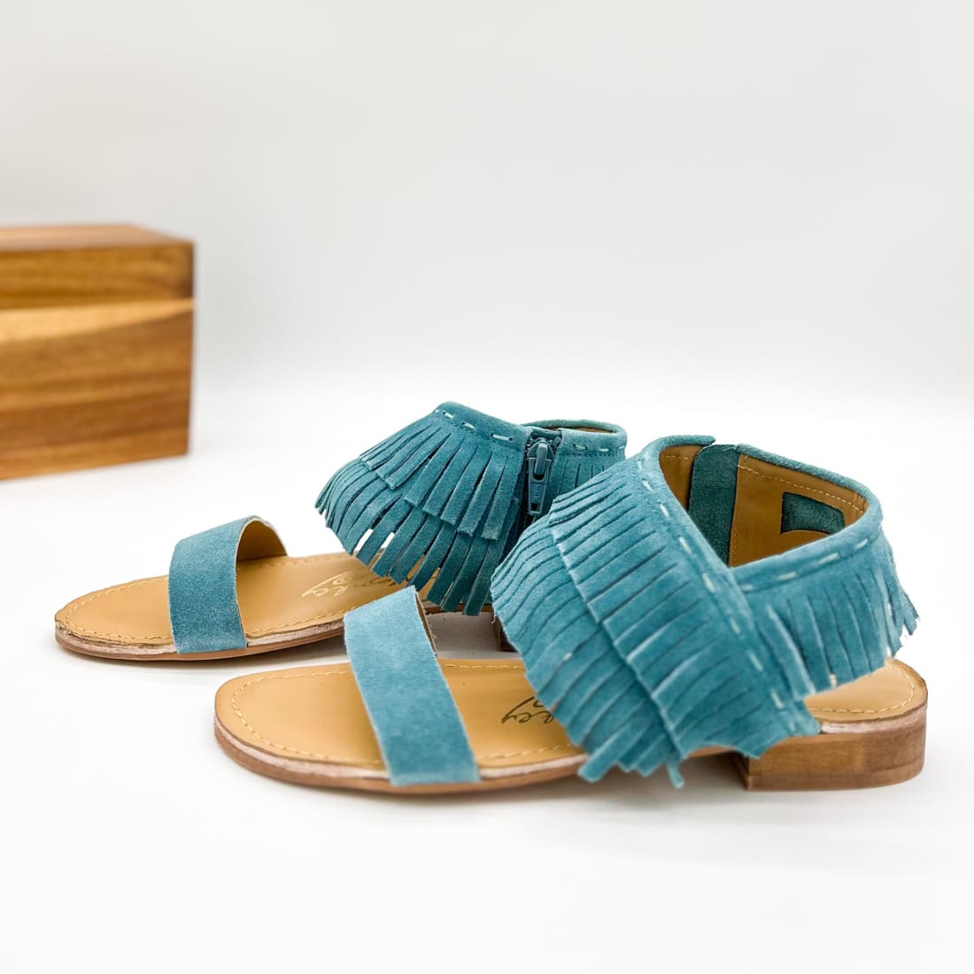 Fringe Star Sandal in Teal | sandals