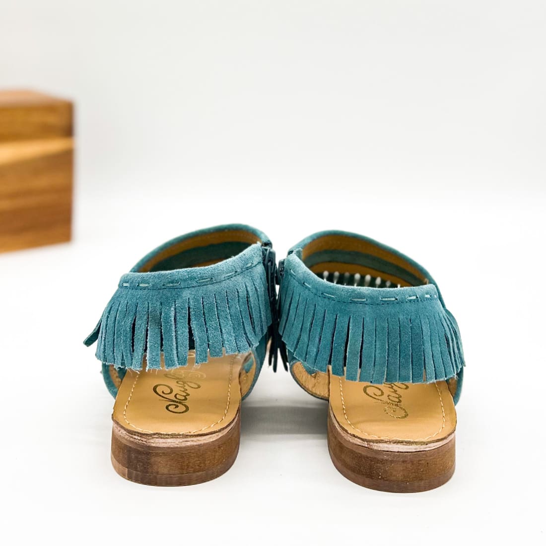 Fringe Star Sandal in Teal | sandals