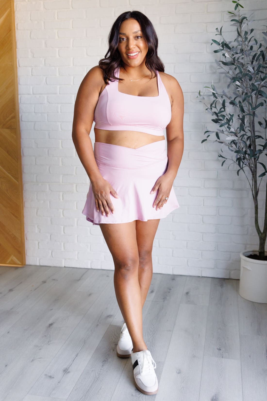 Full Force V Shaping High-Waist Skort in Mauve Peony | Shorts