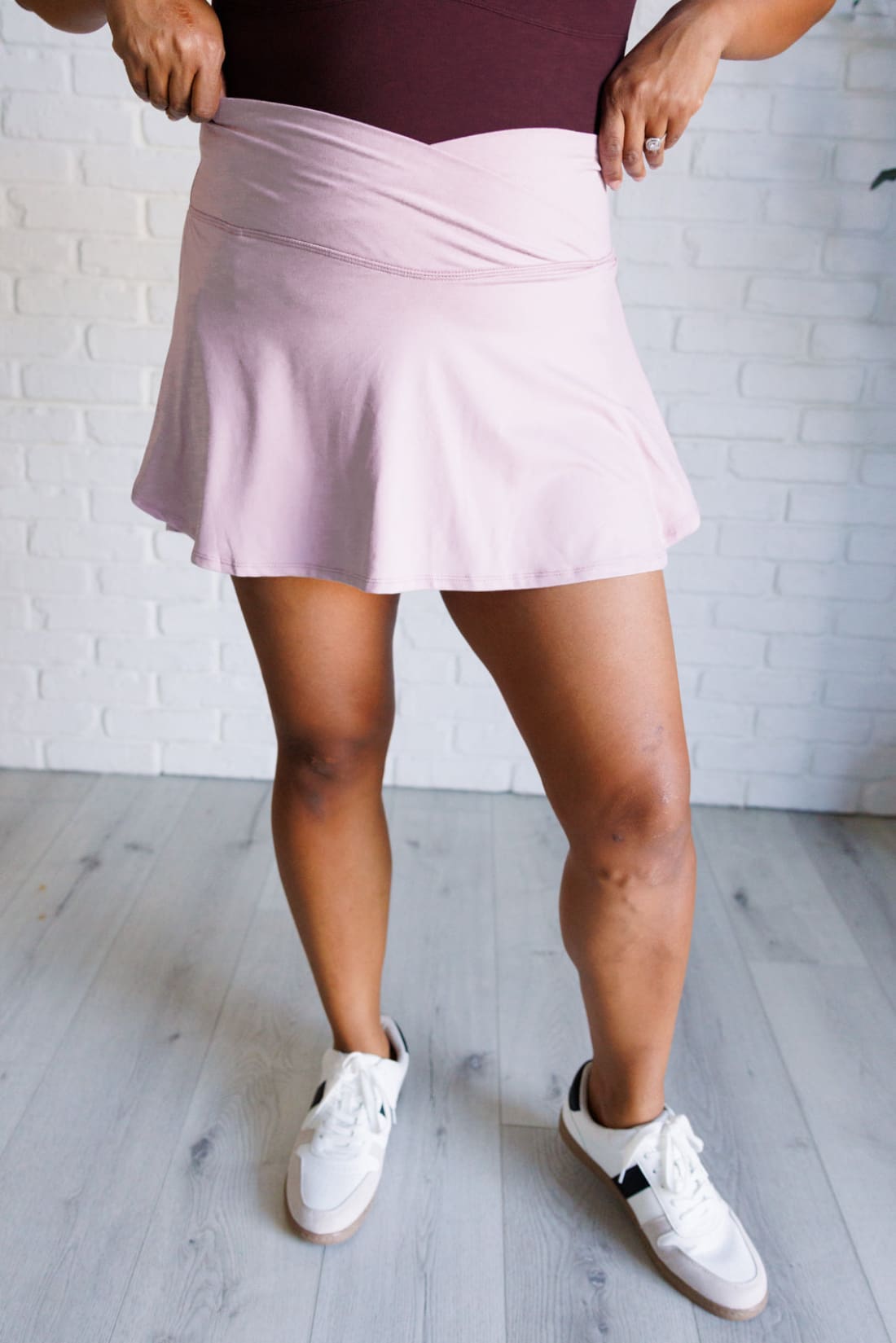 Full Force V Shaping High-Waist Skort in Mauve Peony | Shorts