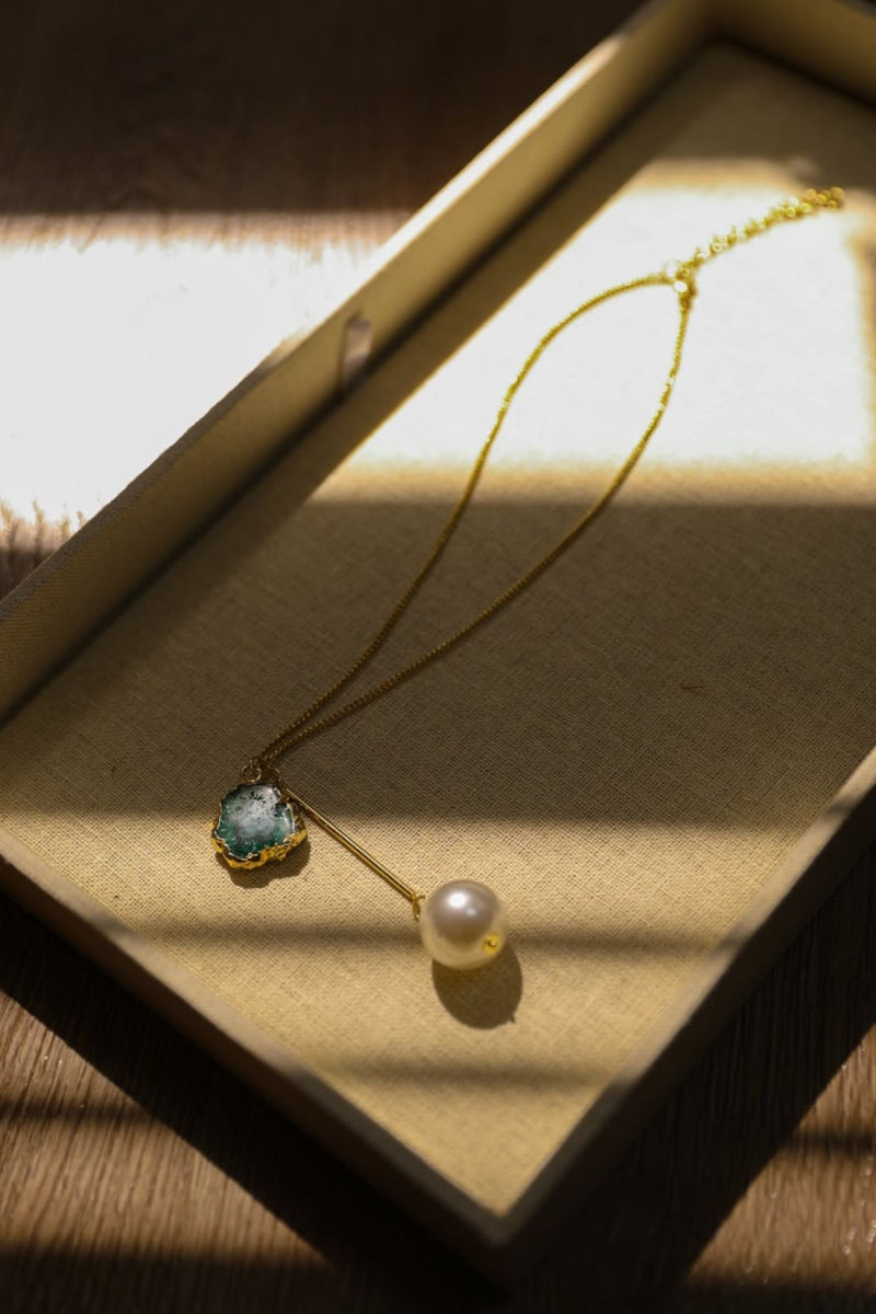 Gem and Pearl Pendant Necklace | Necklace