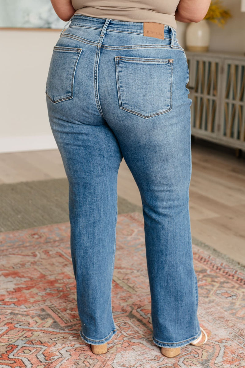 Genevieve Mid Rise Vintage Bootcut Jeans | Denim