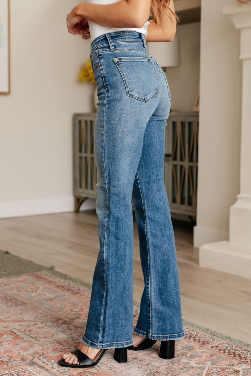 Genevieve Mid Rise Vintage Bootcut Jeans | Denim